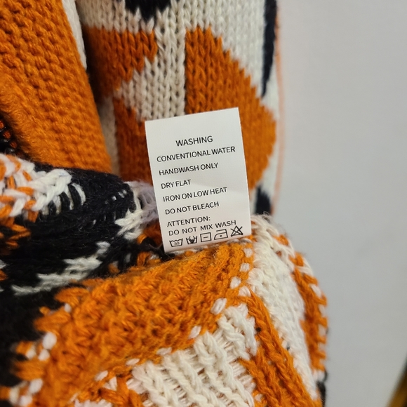 Aztec Zip Sweater Cardigan Medium - Picture 10 of 15